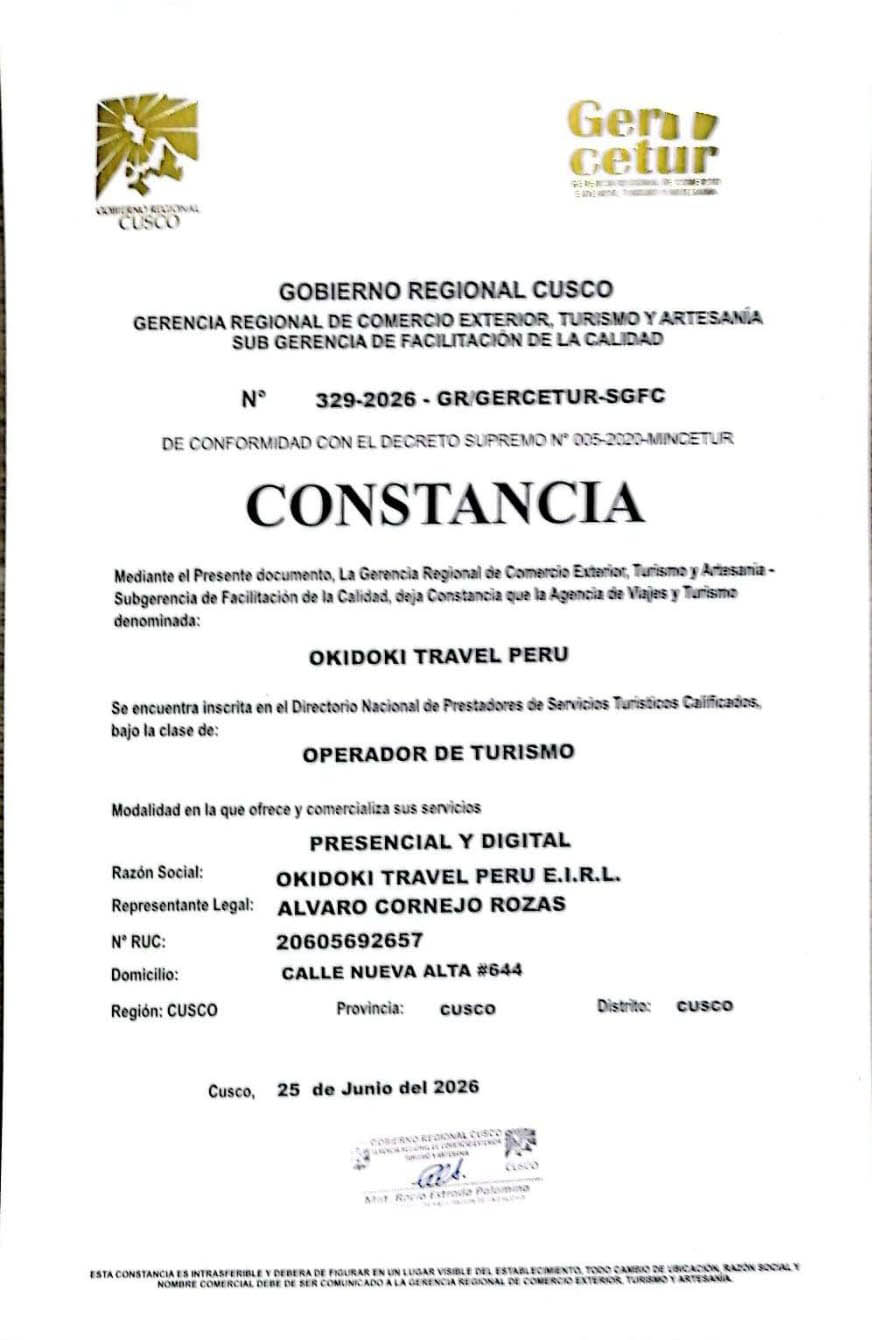 Gercetur Okidoki Travel Peru - Toour operator
